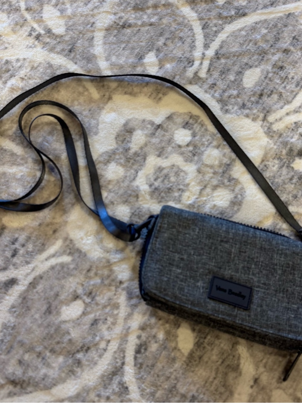 Vera Bradley Gray Compact Crossbody Wallet Bag